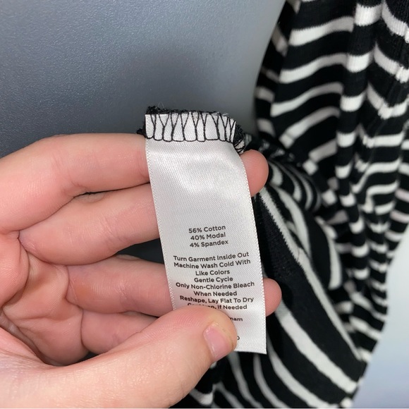 T by Talbots black and white striped light weight cardigan - Picture 4 of 6